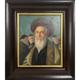 Konstanty Szewczenko, Polish Jewish Chassidic Rabbi Judaica Art Oil Painting Konstantin Szewczenko, 20th Century For Sale