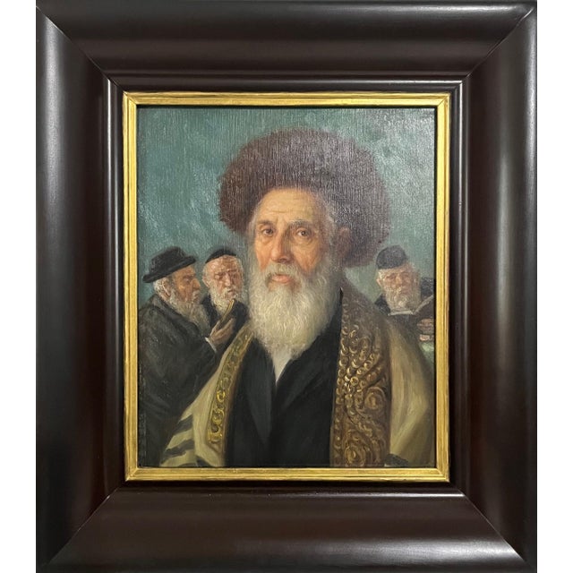Konstanty Szewczenko, Polish Jewish Chassidic Rabbi Judaica Art Oil Painting Konstantin Szewczenko, 20th Century For Sale