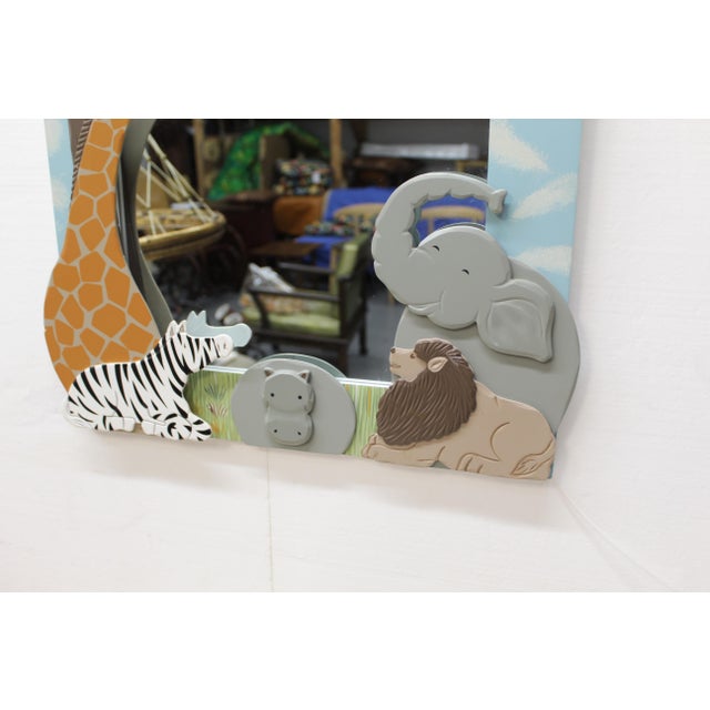 Vintage Jungle Safari Nursery Mirror For Sale - Image 4 of 4