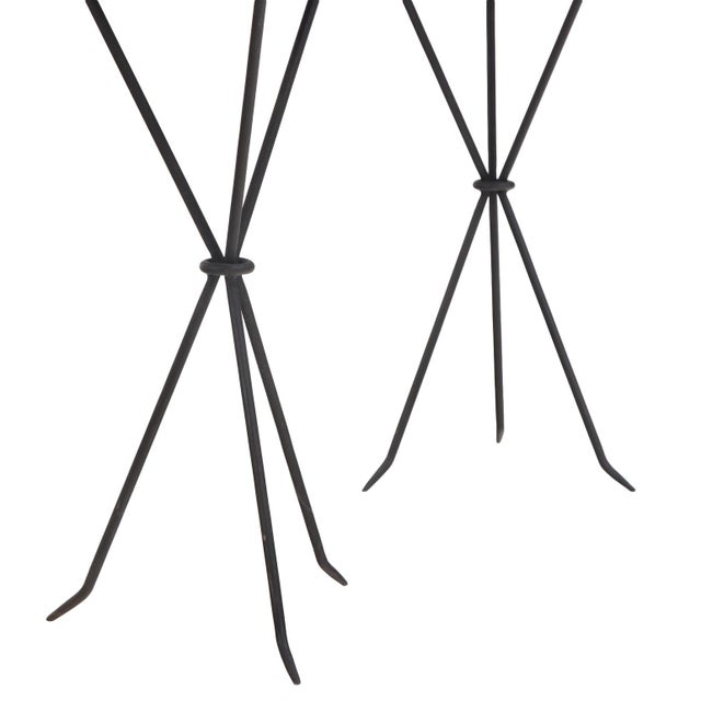 Early 21st Century A Pair of Iron & Bronze Drinks Tables in the Manner of Jean-Michel Frank. Contemporary. For Sale - Image 5 of 5