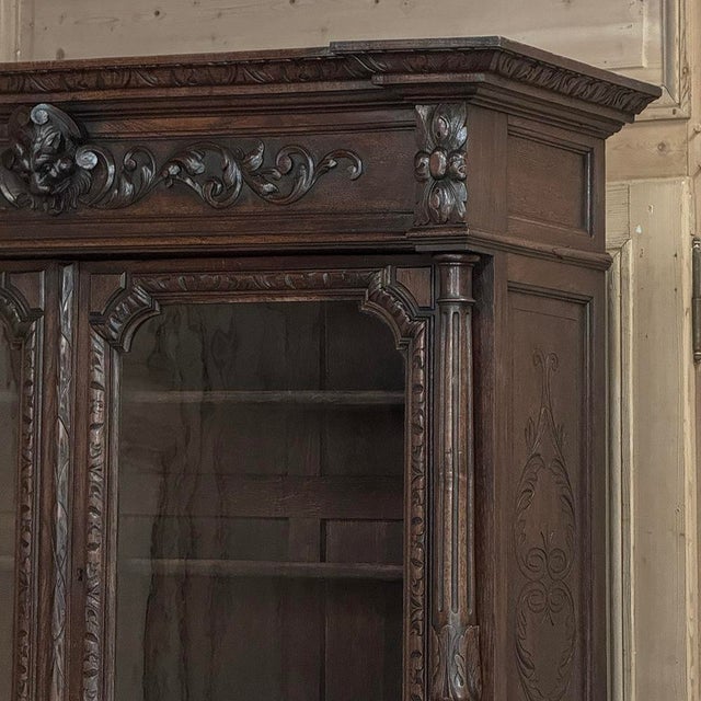19th Century French Oak Hunt Bookcase ~ Display Cabinet For Sale - Image 12 of 18