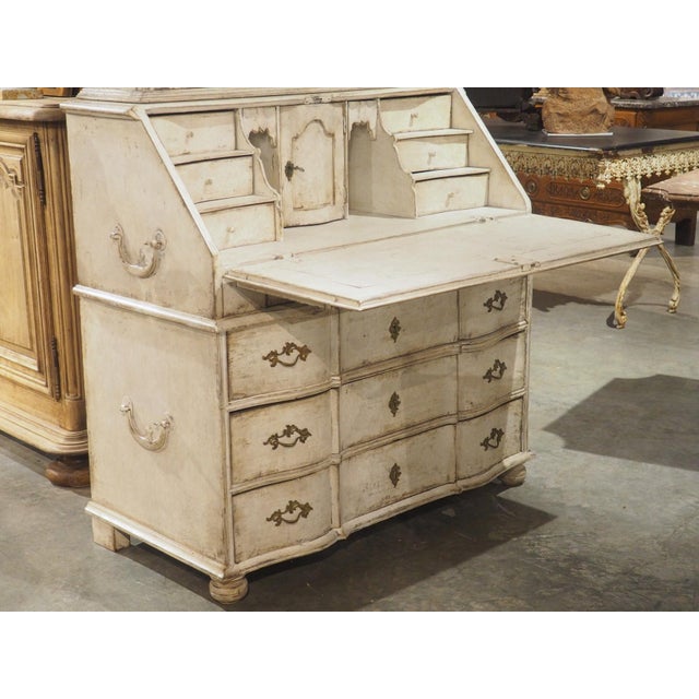 Hand Painted and Lightly Scraped Swedish Gustavian Style Secretary For Sale - Image 11 of 18