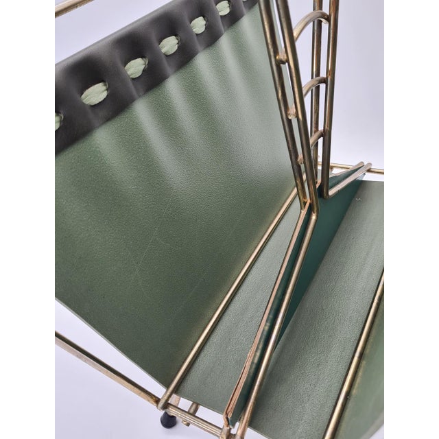 Metal Mid-Century Modern Newspaper Rack in Chrome and Vinyl, West Germany, 1970s For Sale - Image 7 of 11