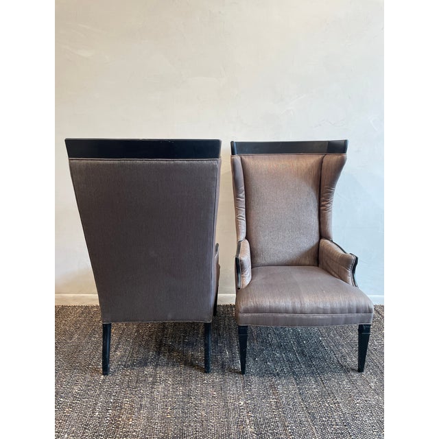 1960s 1960s Vintage High Back Wing Chairs - A Pair For Sale - Image 5 of 7