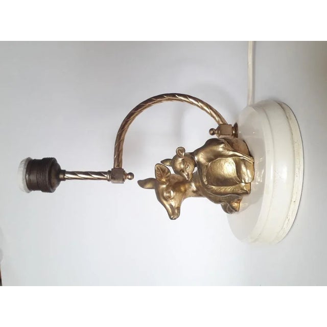 Vintage Table Lamp with Deers, 1960s, in Good conditions. Designed 1960 to 1969 Up to 250V (Europe/UK Standard).The wiring...