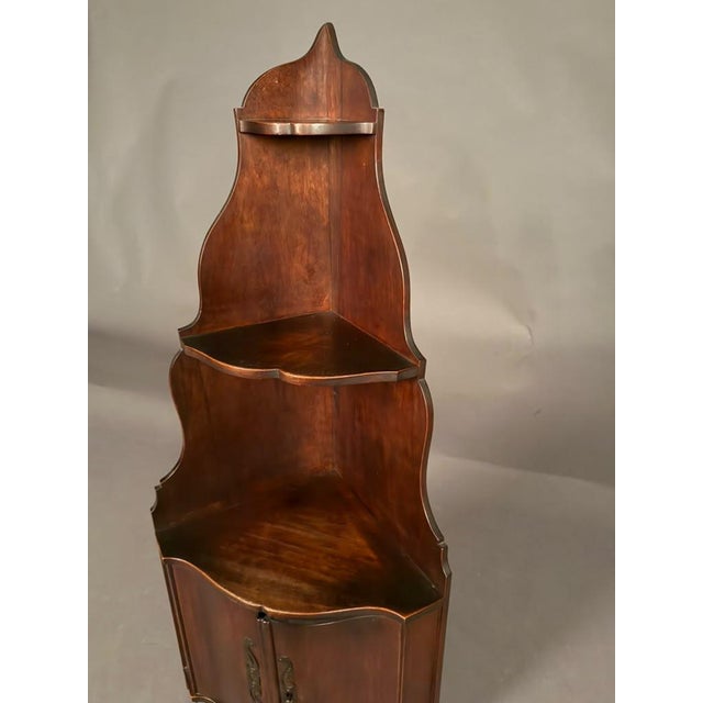 Burnt Umber 19th Century French Walnut Corner Cupboard, Circa 1850 For Sale - Image 8 of 16