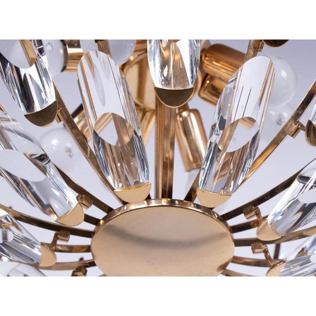 1970s Chandelier Crystal Glass & Gilt Brass from Stilkronen, Italy, 1970s For Sale - Image 5 of 8