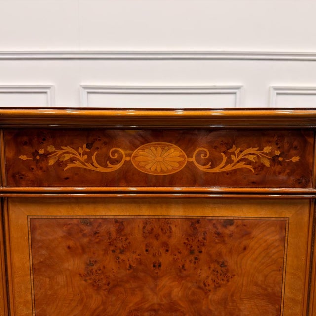 Antique Italian ClassicDesk with Back Panel Burlwood For Sale - Image 6 of 18