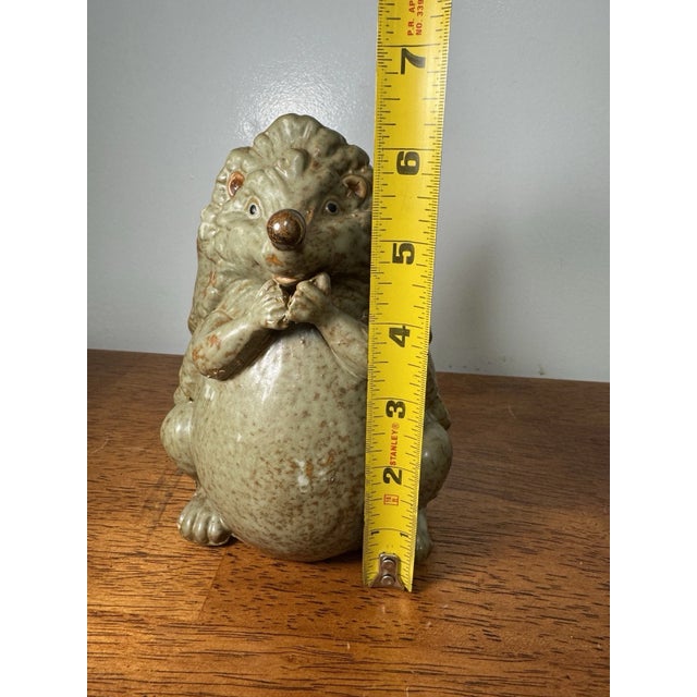 Kelly Green Hedgehog Figurine Vintage Ceramic Animal Statue Woodland Collectible For Sale - Image 8 of 8