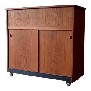 Danish Mid Century Modern Teak Bar For Sale