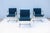 Fabulous set of three Brno flat bar armchairs in colonial blue fabric by Gordon International. An icon of Modernist...