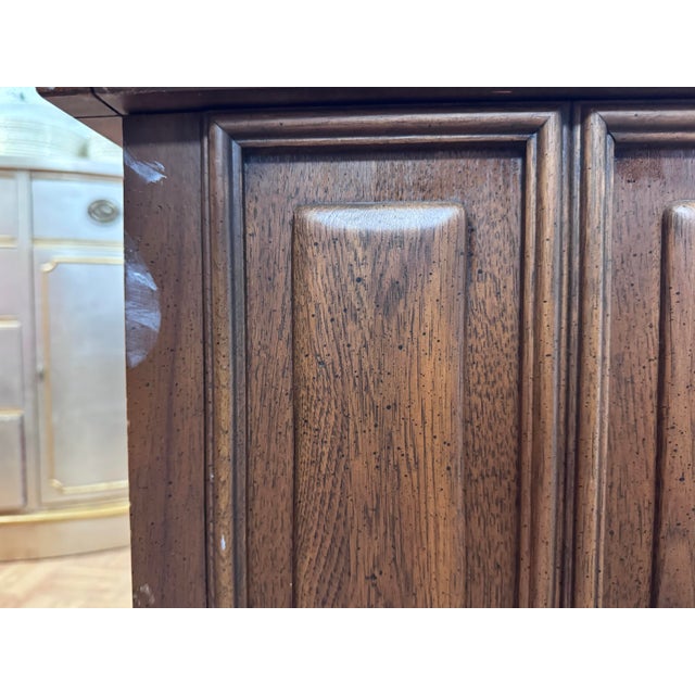Wood 1966 Lane Mediterranean Cedar Chest With Drawer | Raised Panel Pecan Blanket Chest | Aroma-Tite Hope Chest For Sale - Image 7 of 12