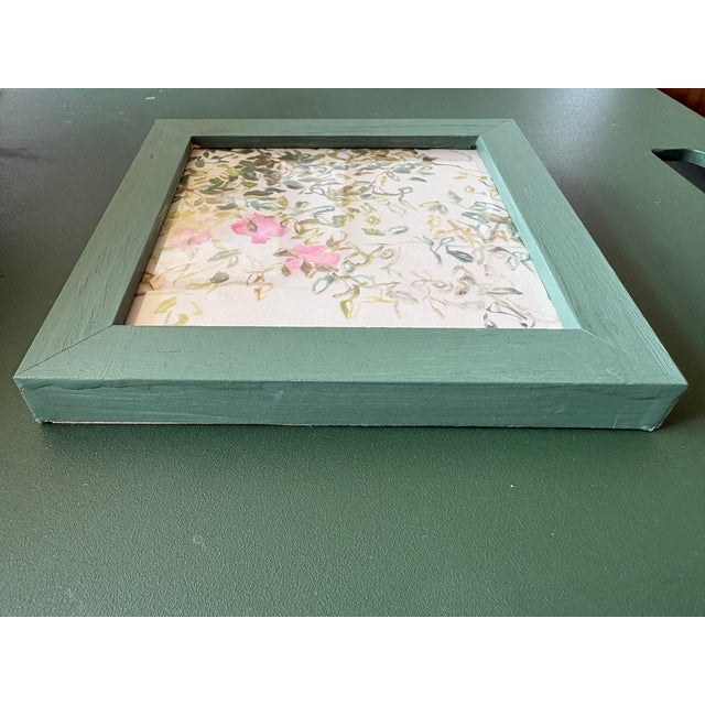 Contemporary Carolyn Misterek Mini Abstract Expressionist Repro Print Roses in Webster Green Frames, Set of 4 For Sale - Image 9 of 10