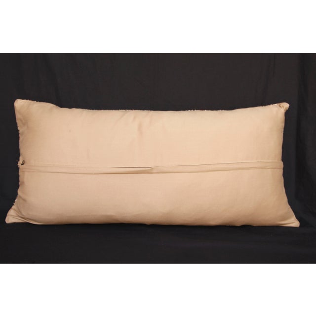 Beige Over Size Decorative Handwoven Rug Pillow Cover -16'' X 32'' For Sale - Image 8 of 8
