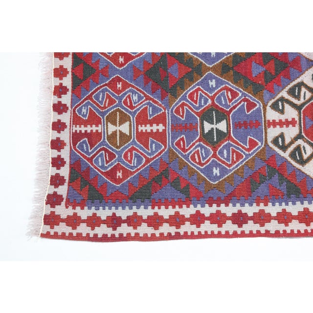 1980s 1980s Decorative Vintage Handwoven Kilim-3' 4'' X 2' 1'' Feet For Sale - Image 5 of 11