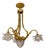 French Neoclassical Style Bronze and Frosted Glass Four-Light Chandelier, 1920 For Sale
