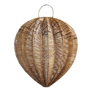 Contemporary Honey Rattan Starfruit Pendant Light Medium