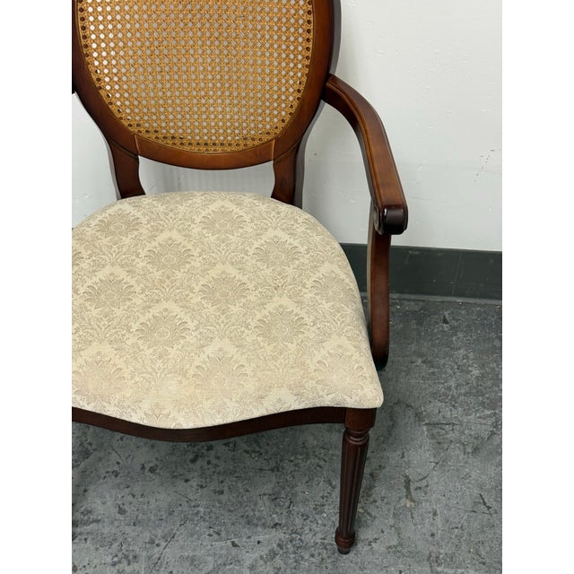 Bombay Company Traditional Oval Cane-Back Armchair For Sale - Image 9 of 12