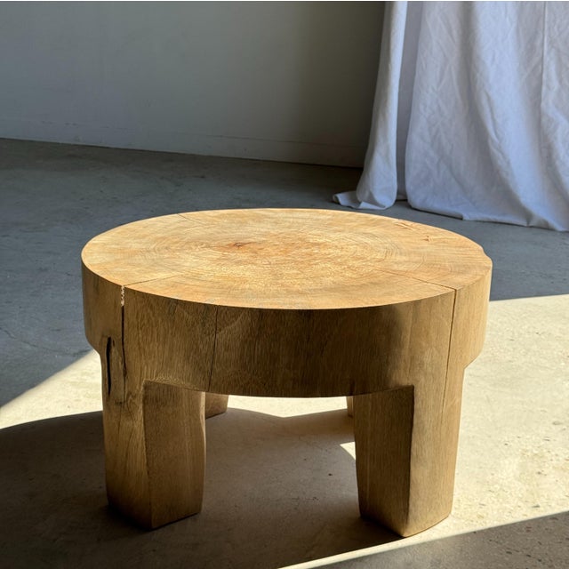 Low 4-Legged Coffee Table in Mango Wood, 1980s For Sale - Image 4 of 11