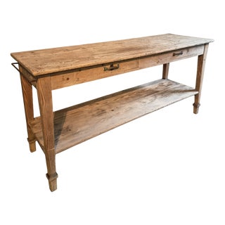 Antique French Drapers Table in Pine, 1890s For Sale