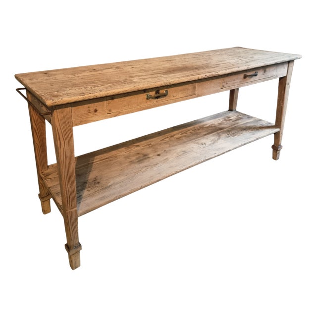 Antique French Drapers Table in Pine, 1890s For Sale