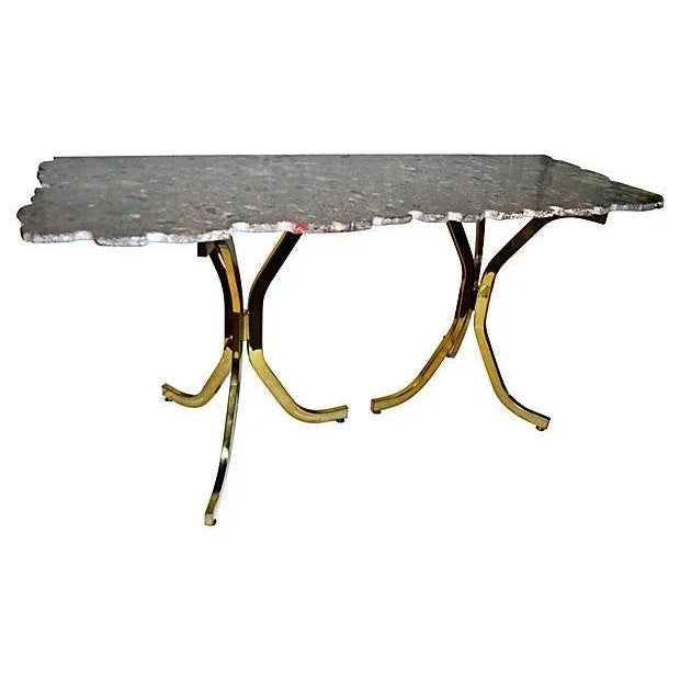 Mid 20th Century Granite Slab Top Console For Sale - Image 5 of 7