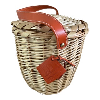 Birkin Rattan Basket, Orange For Sale
