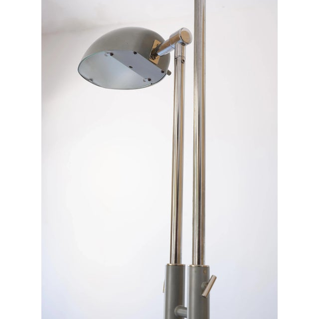 Mid-Century Modern Italian Industrial Doctor's Floor Lamp in Metal and Glass, 1970s For Sale - Image 3 of 9