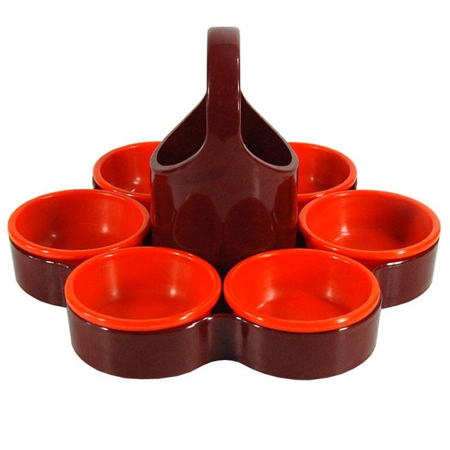 Space Age Plastic Set in Brown and Orange from Emsa, 1970s, Set of 7 For Sale - Image 10 of 10