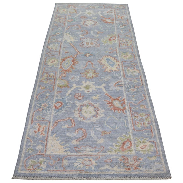 Turkish Turkish Oushak Rug, 3'1"x10' For Sale - Image 3 of 5