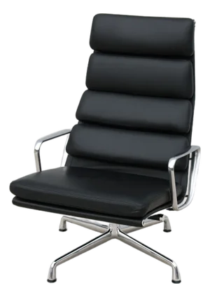 Mid-Century Modern Herman Miller Eames Soft Pad Lounge Chair in Black Leather