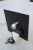 Metal Italian Pop Art Black Acrylic Glass & Steel Curved Base Cube Table Lamp in Travertine Marble from New Lamp Italy, 1970s For Sale - Image 7 of 9