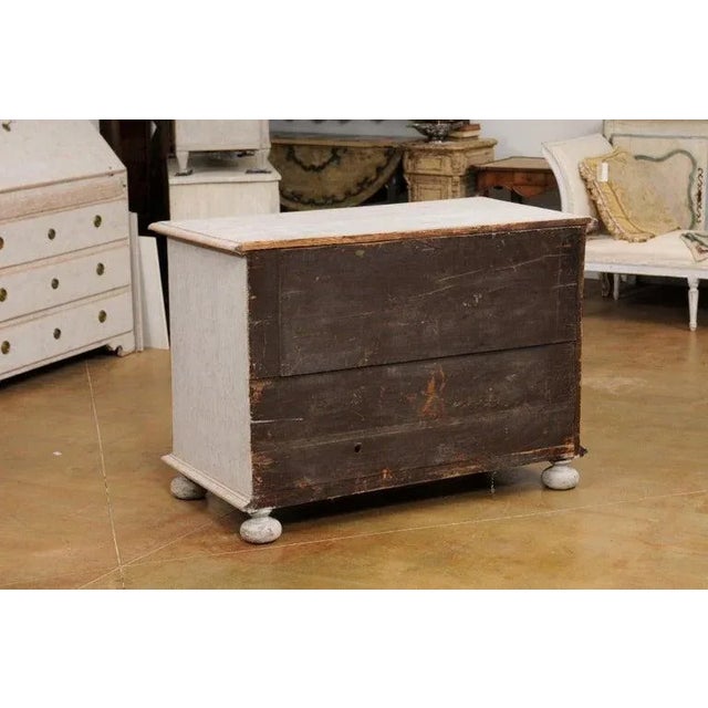 1740s Swedish Baroque Painted Buffet with Carved Doors and Pull Out Drawer For Sale - Image 10 of 13