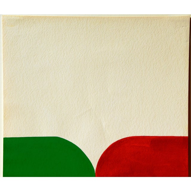 Ernst Geitlinger, Red-Green, Nov. 1970, Pencil and Acrylic For Sale - Image 4 of 11