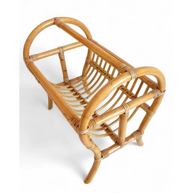 French Riviera Magazine Rack in Bamboo Rattan, 1960s For Sale - Image 10 of 11