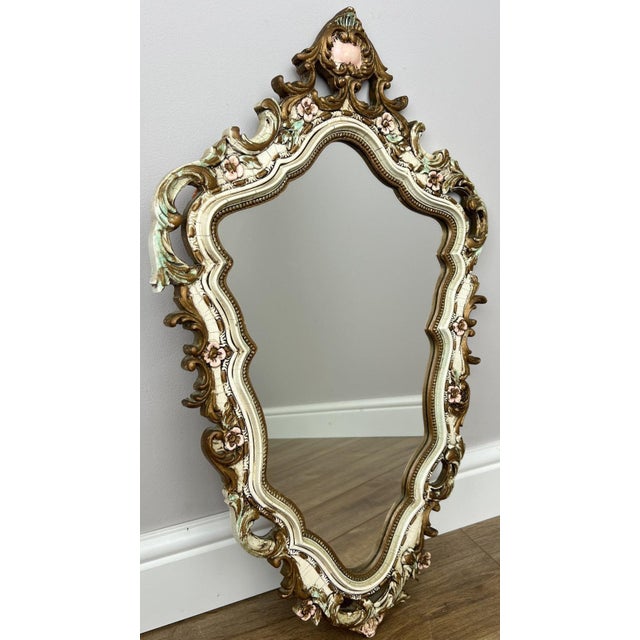 Vintage French Shabby Chic Ornate Wall Mirror For Sale - Image 11 of 11