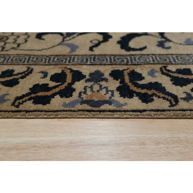 Modern 6x9 Willow Lydia Gold Classic Floral Medallion Hand Knotted Wool Carpet Rug For Sale - Image 3 of 7