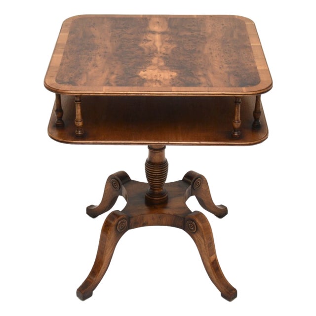 Vintage Occasional Side Table in Yew Wood, 1930s For Sale