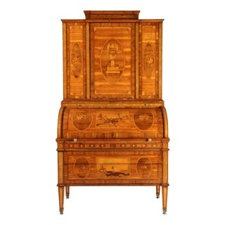 18th Century Louis XVI German Marquetry Secretaire, 1790s For Sale