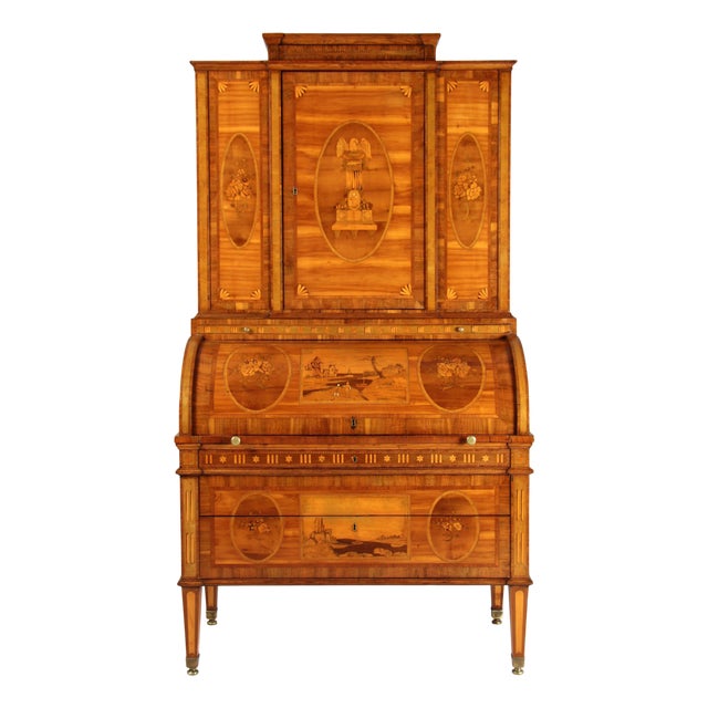 18th Century Louis XVI German Marquetry Secretaire, 1790s For Sale