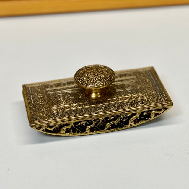 Tiffany Studios Tiffany Studios New York 1646 Venetian Bronze Blotter Rocker Paperweight Desk For Sale - Image 4 of 18