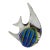 Vintage Blown Art Glass Fish Sculpture – Blue & Yellow Striped For Sale