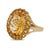 Contemporary 1990s 11 Carat Oval Citrine & Round Citrine Halo 14k Yellow Gold Vintage Cocktail Ring, Size 9.75 For Sale - Image 3 of 7