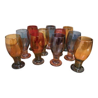11 Vintage Libbey Iridescent Pilsner or Water Glasses - Multicolor For Sale