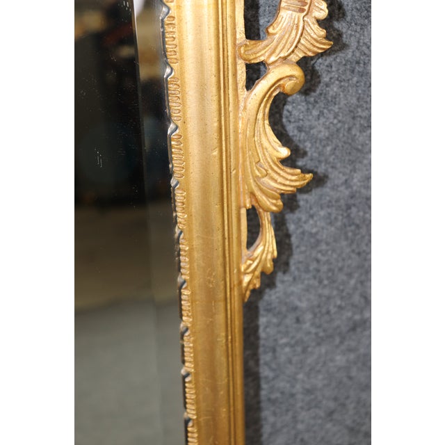 Giltwood Carved Walnut French Louis XV Wall Mirror For Sale - Image 4 of 6