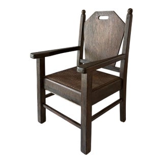 Vintage Child's Arts and Crafts Armchair With Music Box For Sale