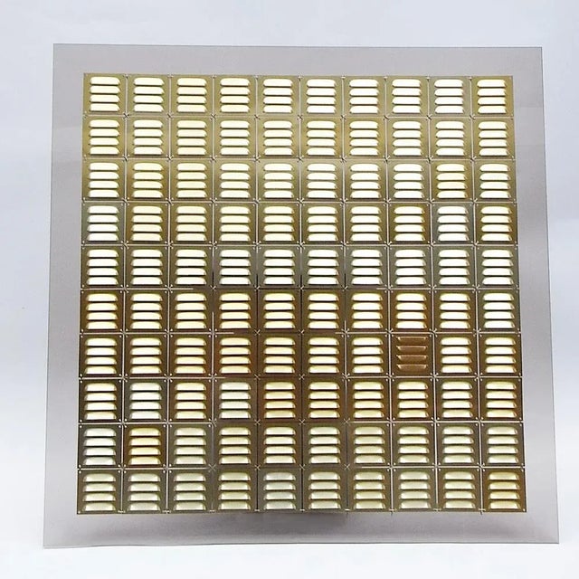 Aero Foil Decorative Wall Object with Brass Ventilation Plates on Macrolon, 2019, in Flawless conditions. Designed from...