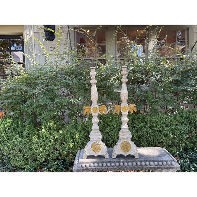 Pair of 19th Century Italian Baroque Style Candlesticks For Sale - Image 10 of 12