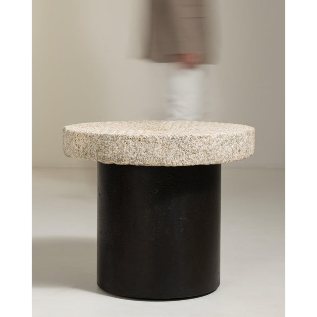 Metal Iron Side Table with Stone Top, Antique, China, Early 20th Century For Sale - Image 7 of 11