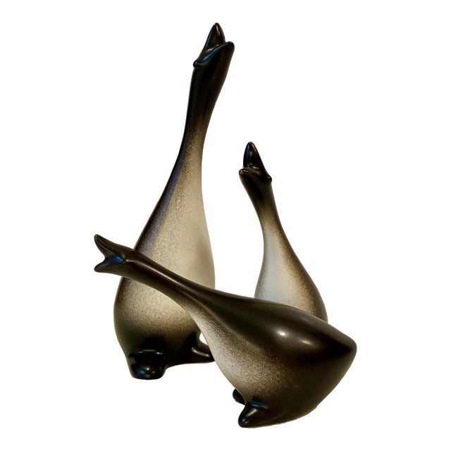 Vintage Late 20th Century Howard Pierce Porcelain Geese - Set of 3 For Sale